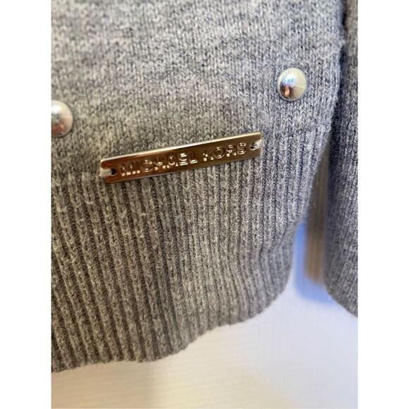 Michael Kors women’s gray viscose angora blend stud ￼ embellished sweater, size - Picture 3 of 4